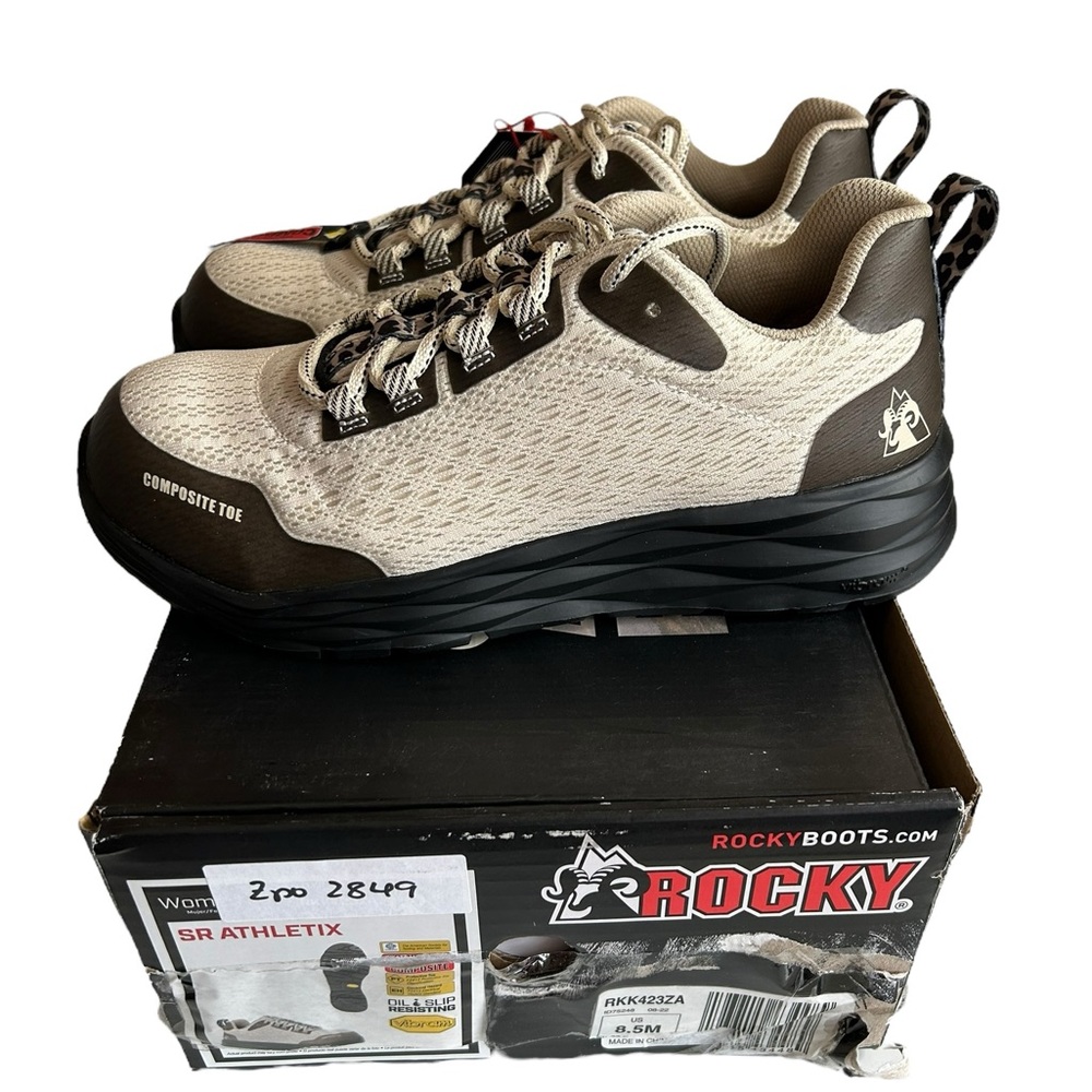 Rocky V-Lite Women's‎ Lace-Up 4” Nano Composite Work Shoe 8.5W Light Brown ASTM